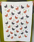 Ink and Fiber Designs - Flour Sack Towel - "Chickens"