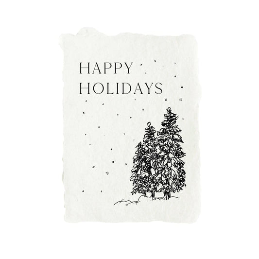 Farmette - Snowy Trees Happy Holiday Card Set (4pk) - Home &