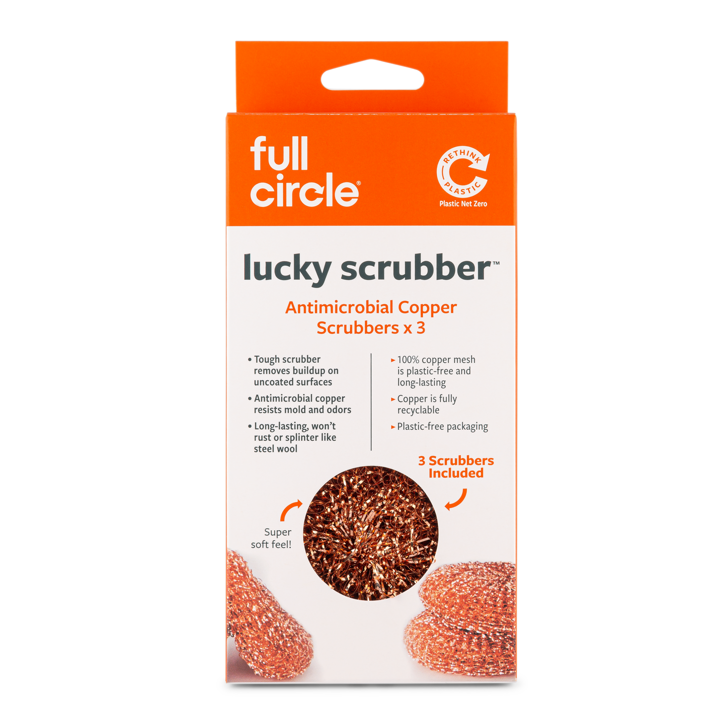 Full Circle Home - Lucky Scrubber - Antimicrobial Copper Scrubbers (3pk)