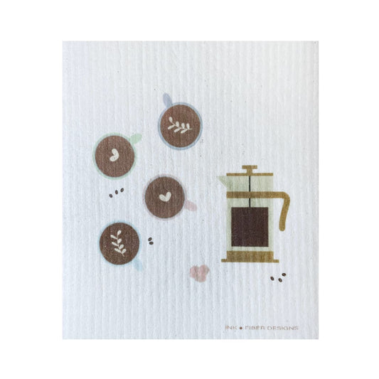 Ink and Fiber Designs - Coffee French Press Swedish