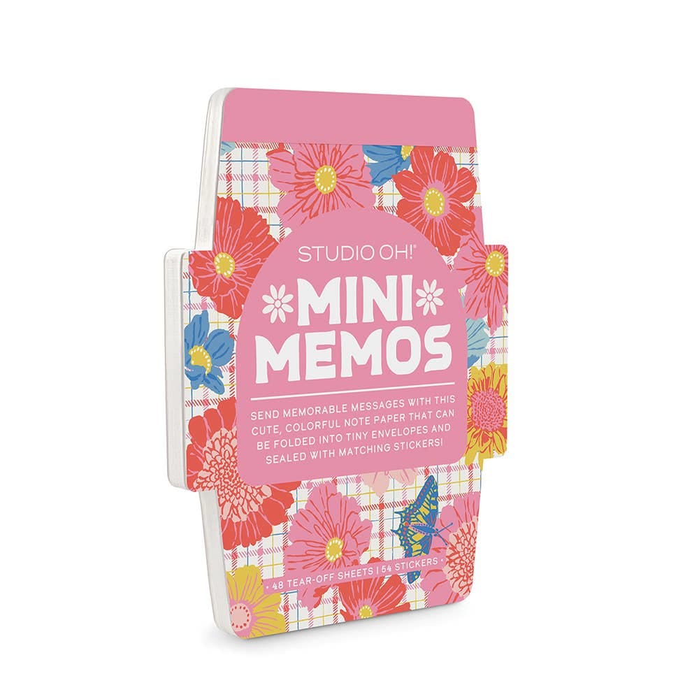 Studio Oh! - Plaid Blossoms Mini Memo with Stickers - Home &