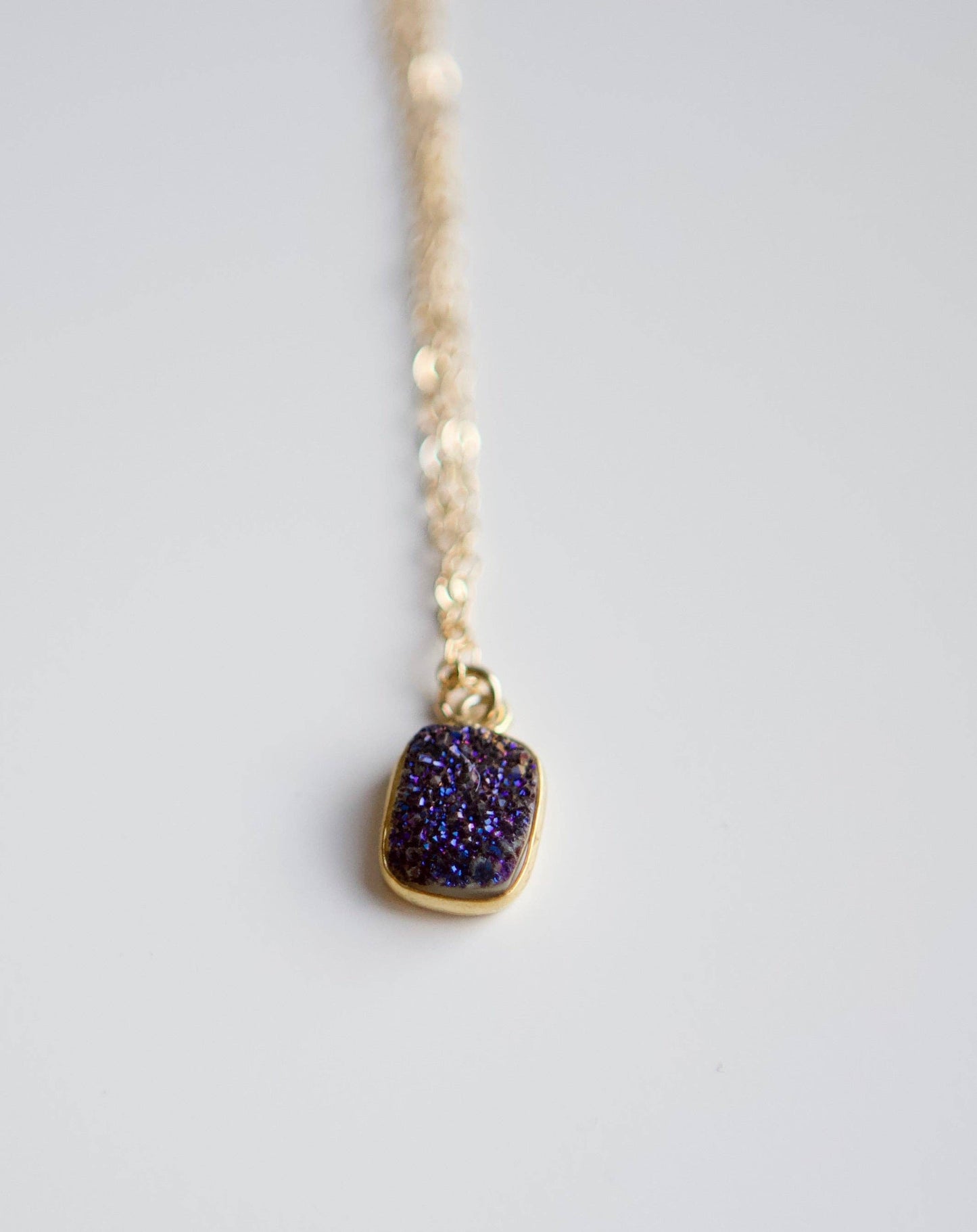 Creations by Kristel - Blue Druzy Pendant Necklace