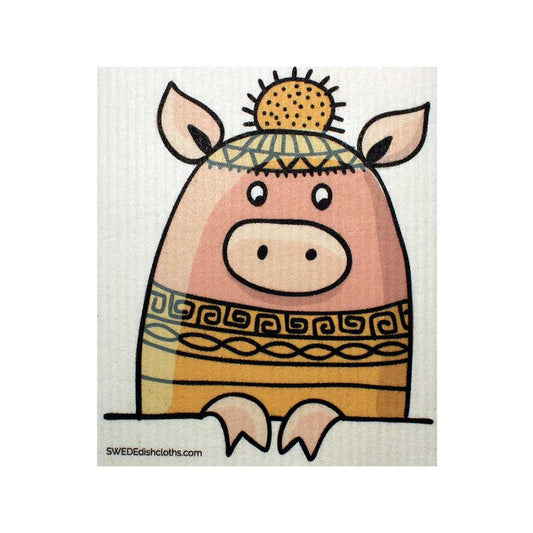 SWEDEdishcloths - Swedish Dishcloth Peeking Pig Spongecloth