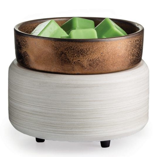Candle Warmers - White Washed Bronze 2-In-1 Fragrance Warmer