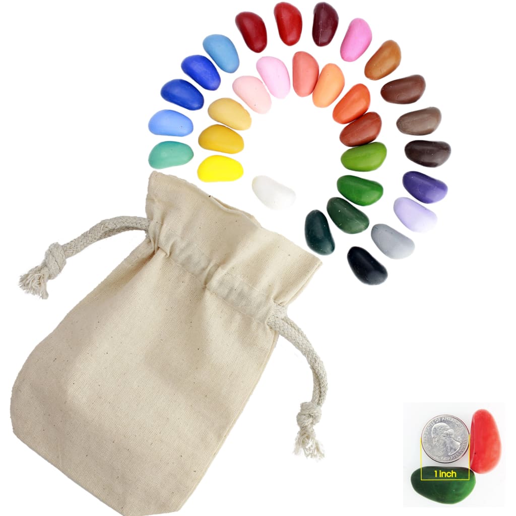 Crayon Rocks - 32 Colors in a Muslin Bag - Home & Garden