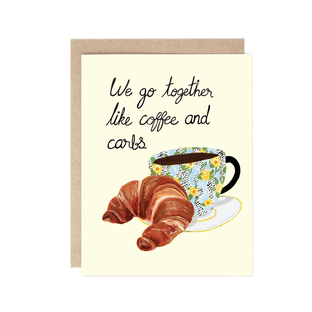 Drawn Goods - Coffee and Carbs Card - Greeting & Note Cards