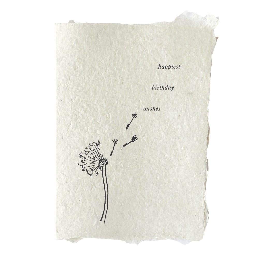 happiest birthday wishes dandelion card -  Tilth & Oak