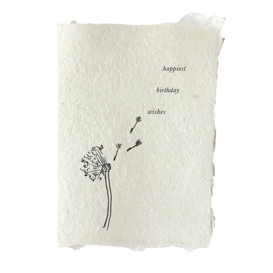 happiest birthday wishes dandelion card -  Tilth & Oak