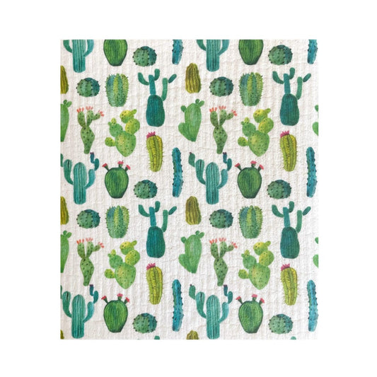 Ink and Fiber Designs - Cactus Pattern Swedish Sponge Cloth 