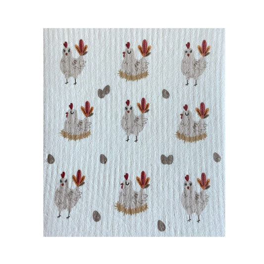 Ink and Fiber Designs - Chicken Pattern Swedish Sponge Cloth