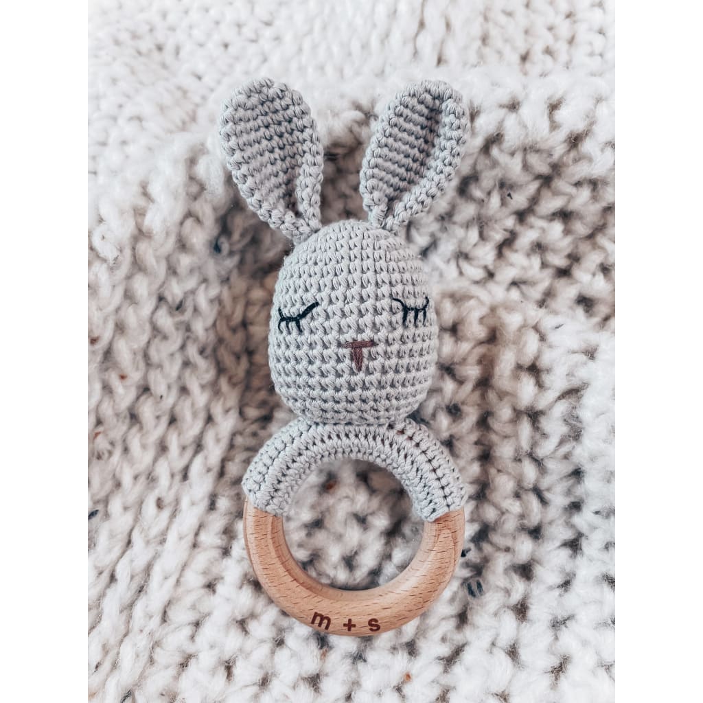 Marlowe and Sage - Bunny Hand Crochet Rattle - Greay - 