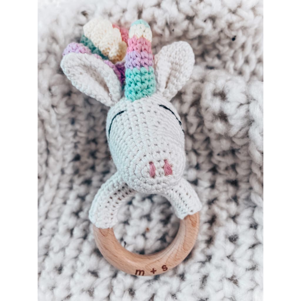 Marlowe and Sage - Unicorn Hand Crochet Rattle - Home & 