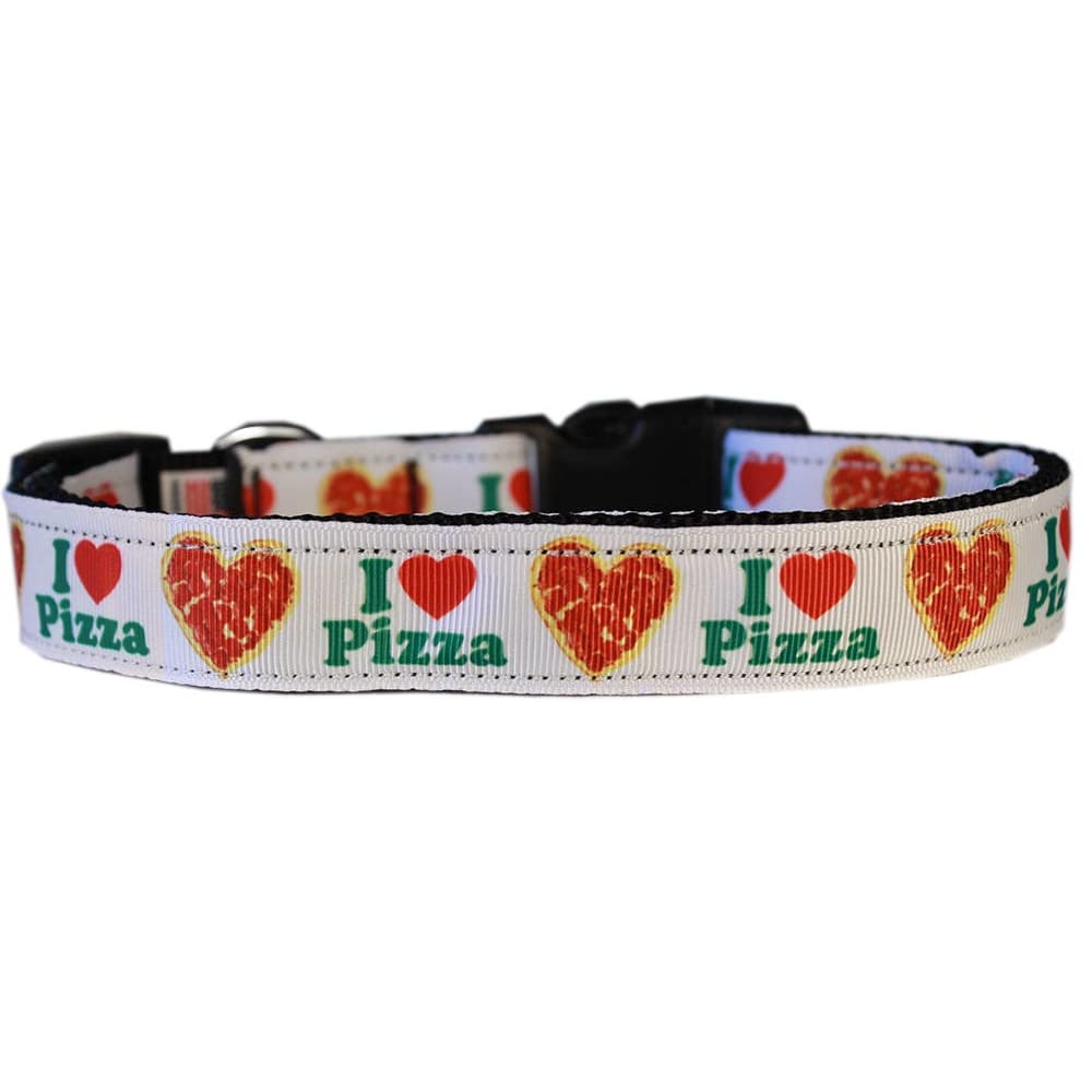 Mirage Pet Products - Pizza Party Nylon Ribbon Cat Collar - 