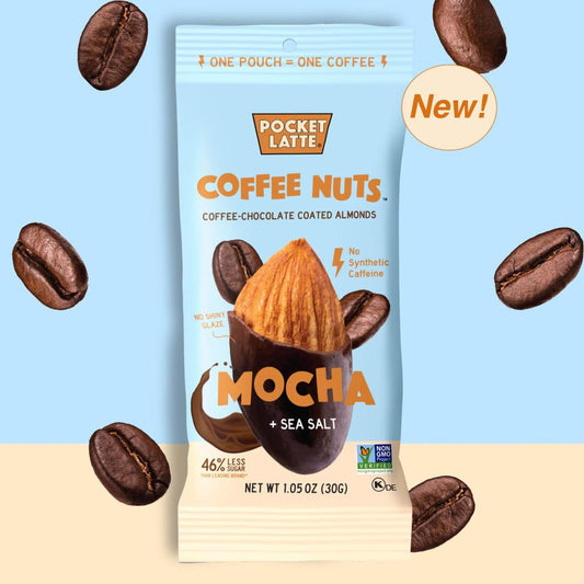 Pocket Latte - Mocha + Sea Salt Coffee Nuts 1.05oz Pouches -
