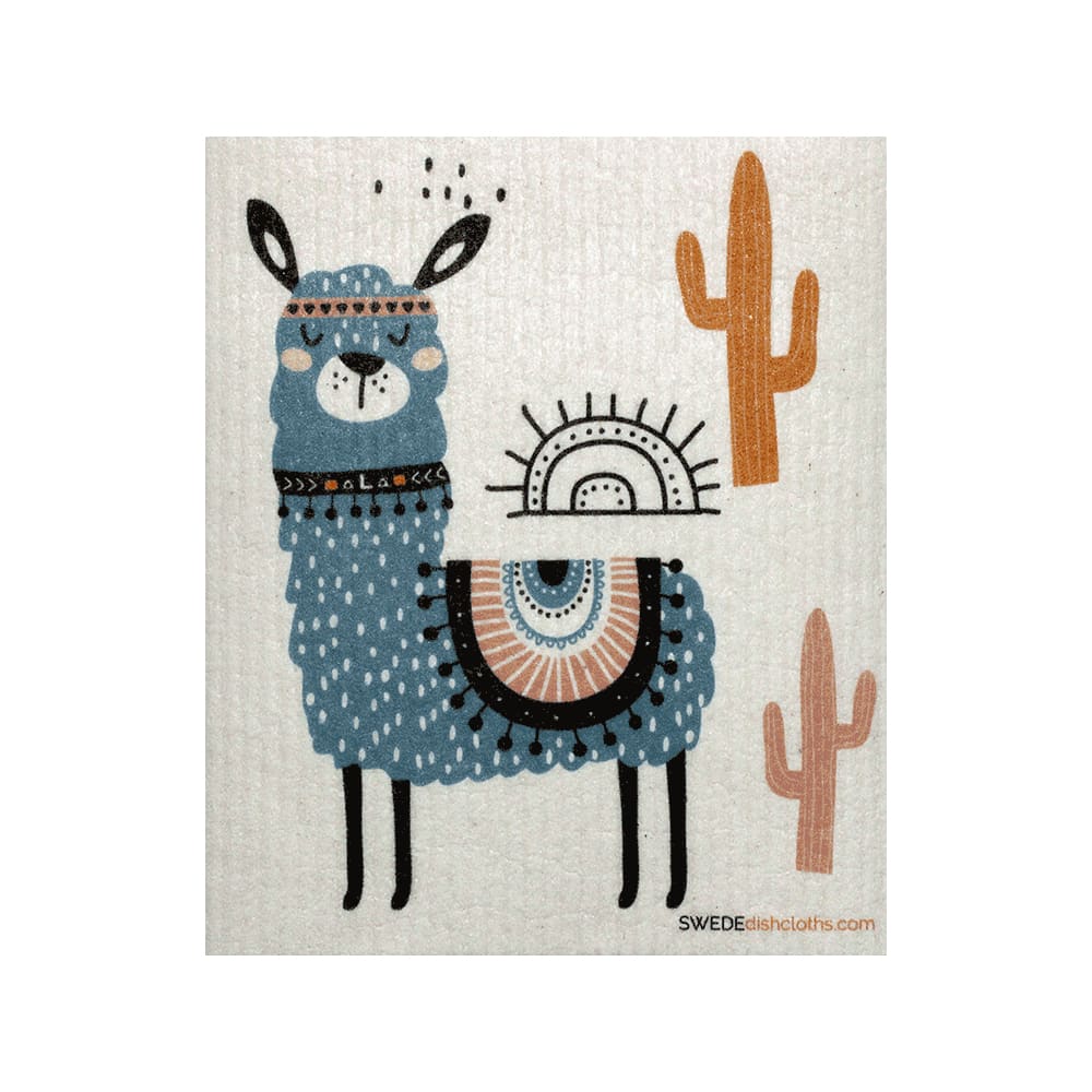 SWEDEdishcloths - Swedish Dishcloth Blue Llama Spongecloth -