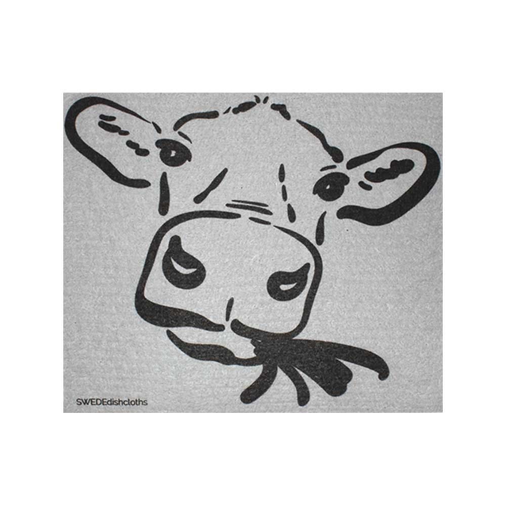 SWEDEdishcloths - Swedish Dishcloth Cow Silhouette on Gray