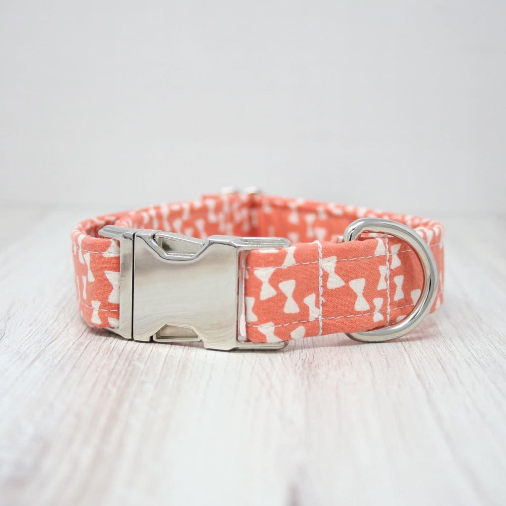 The Oxford Dog - Orange Bowtie Dog Collar & Leash - TEACUP -