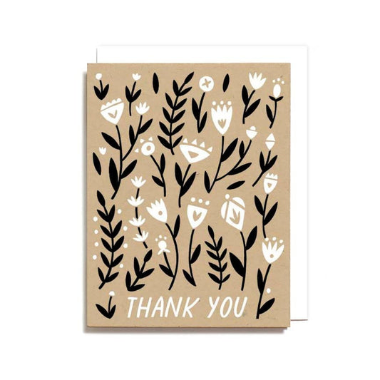 Thank You Floral Pattern - Card -  Tilth & Oak